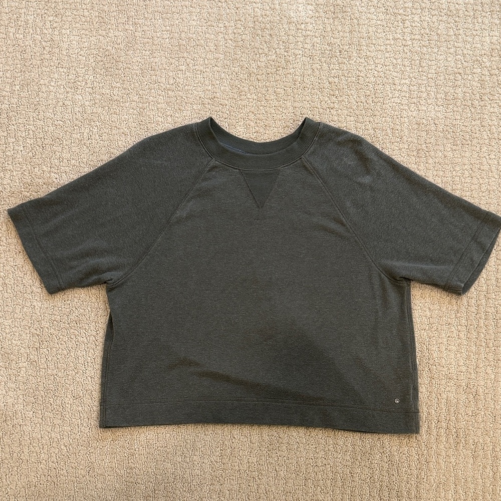 Prana Gray/Green Knit Cropped Top